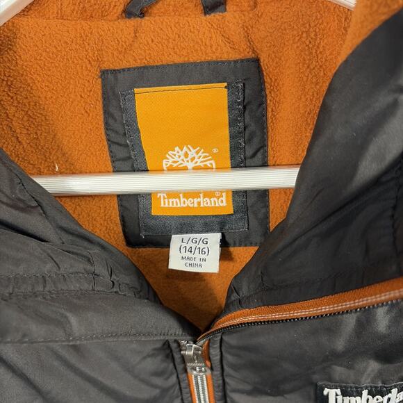 Boys Timberland/Puffer Coat/Black ~ Size - Large 14/16 - Picture 2 of 10